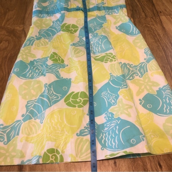 Lilly Pulitzer Ocean Fish Sea Shells Strapless Dress Size 4 Beach Early 2000s - Picture 8 of 8